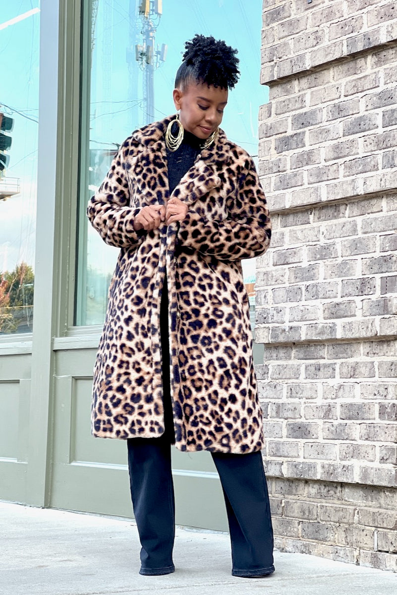 Faux Fur Leopard Coat -FINAL SALE – pinkskyboutique.com