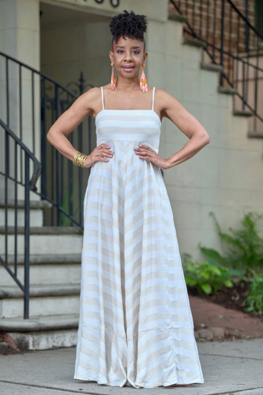 Khaki Stripe Flowy Maxi Dress -FINAL SALE pinkskyboutique.com Khaki Stripe Flowy Maxi Dress -FINAL SALE pinkskyboutique.com