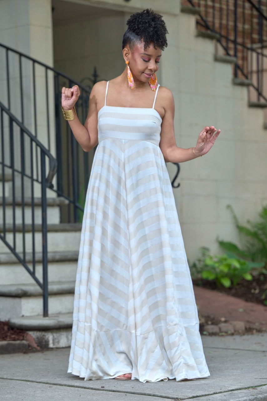 Khaki Stripe Flowy Maxi Dress -FINAL SALE pinkskyboutique.com Khaki Stripe Flowy Maxi Dress -FINAL SALE pinkskyboutique.com