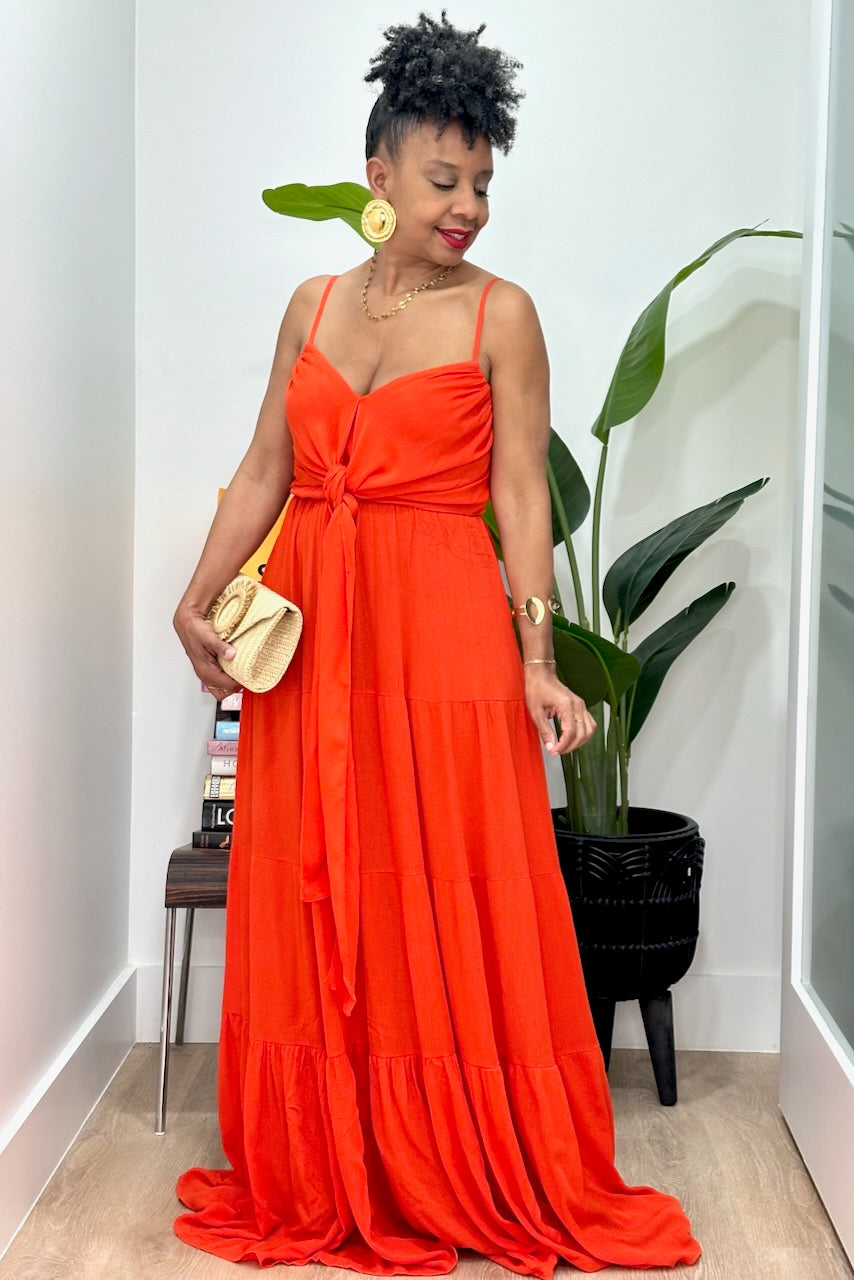 maxi dress tie front Gauze Tiered -FINAL SALE dressed in flax 2025 minimal zip for a Belt Size:38