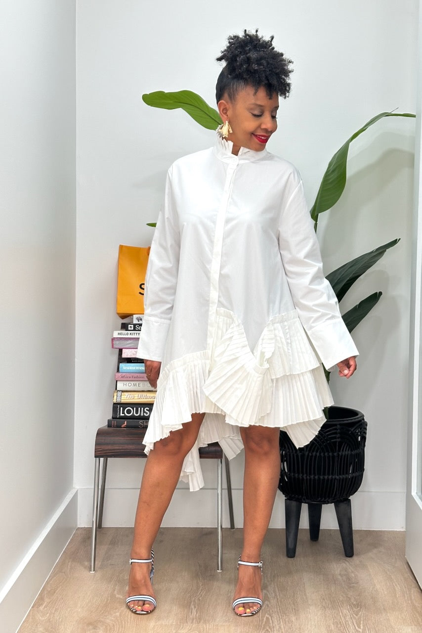 Pleat Trim Asymmetric Tunic Dress pinkskyboutique.com Pleat Trim Asymmetric Tunic Dress pinkskyboutique.com