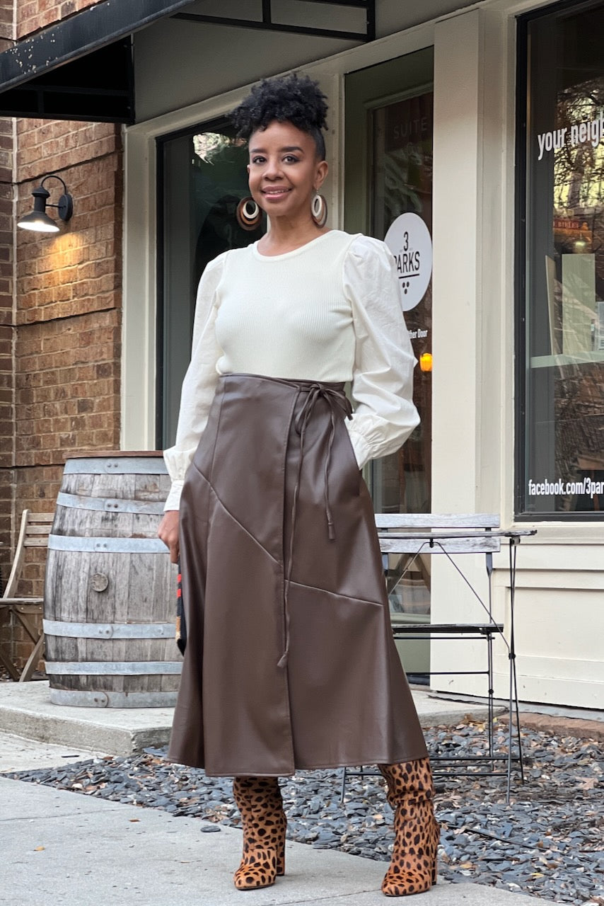 ★ Leey★ LEATHER BUCKLE PLEATED SKIRT BROWN P0000EIS Amazon.com: Women Retro Buckle Belt Low Waist PU Skirt with