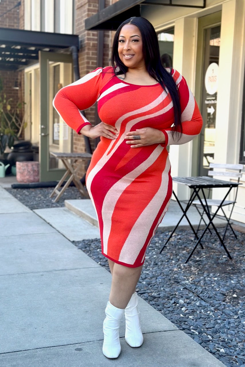 Curvy Diagonal Stripe Knit Midi Dress -FINAL SALE pinkskyboutique.com Curvy Diagonal Stripe Knit Midi Dress -FINAL SALE pinkskyboutique.com