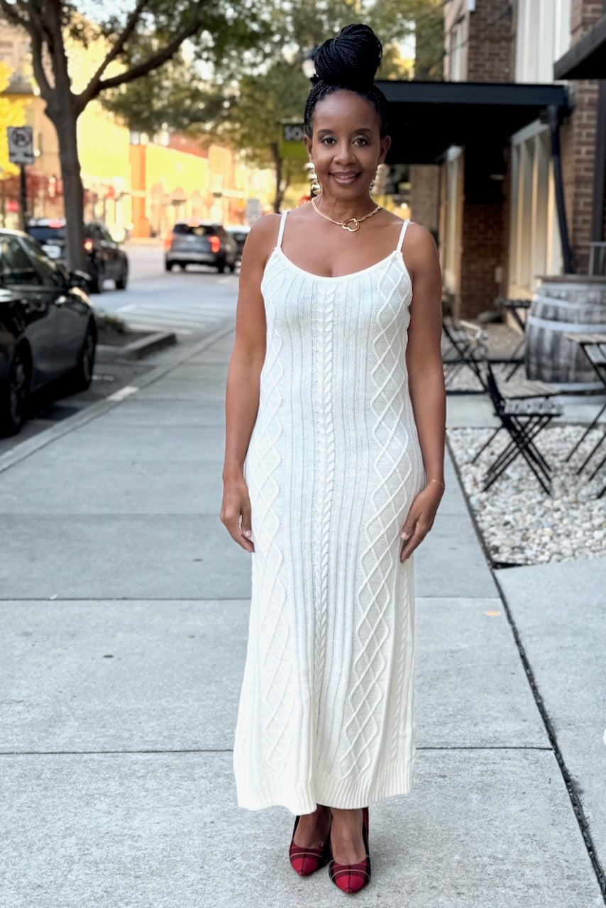 Cable Knit Tank Dress& Cardigan Set- Cream (Curvy Sizes Available)- FI pinkskyboutique.com Cable Knit Tank Dress& Cardigan Set- Cream (Curvy Sizes Available)- FI pinkskyboutique.com